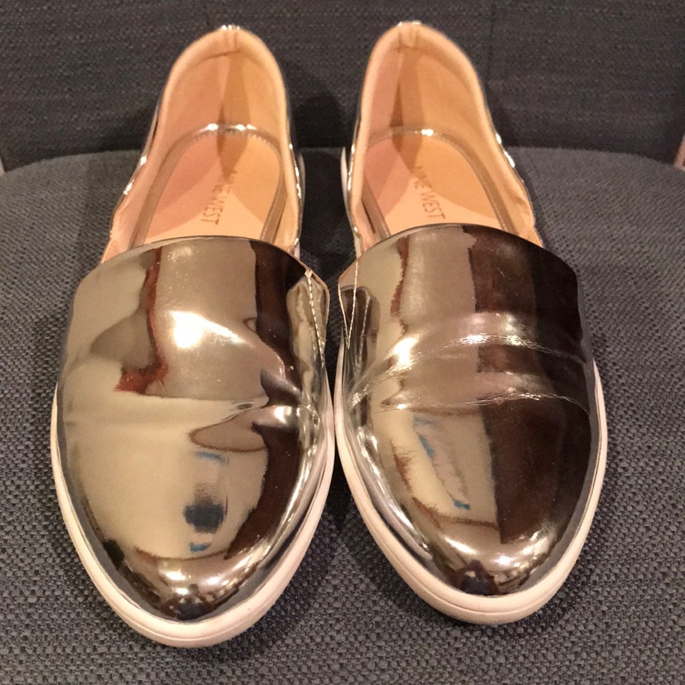 Nine West Silver Loafers